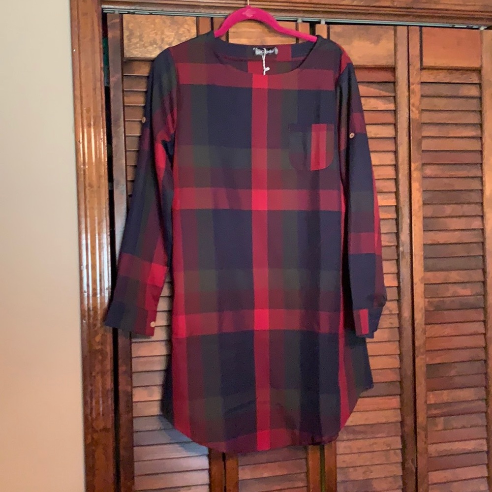 NWT Mini plaid dress with pockets